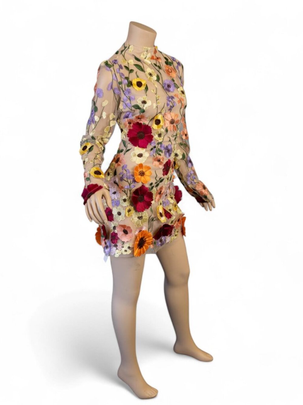 Floral Fantasy Mini Dress w/Open Back * Large - Picture 14 of 16